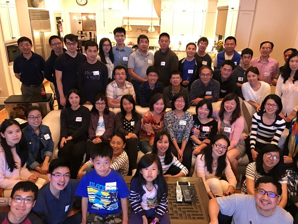 The “Happy C Family” at a Caltech C Alumni Bay Area party in 2016