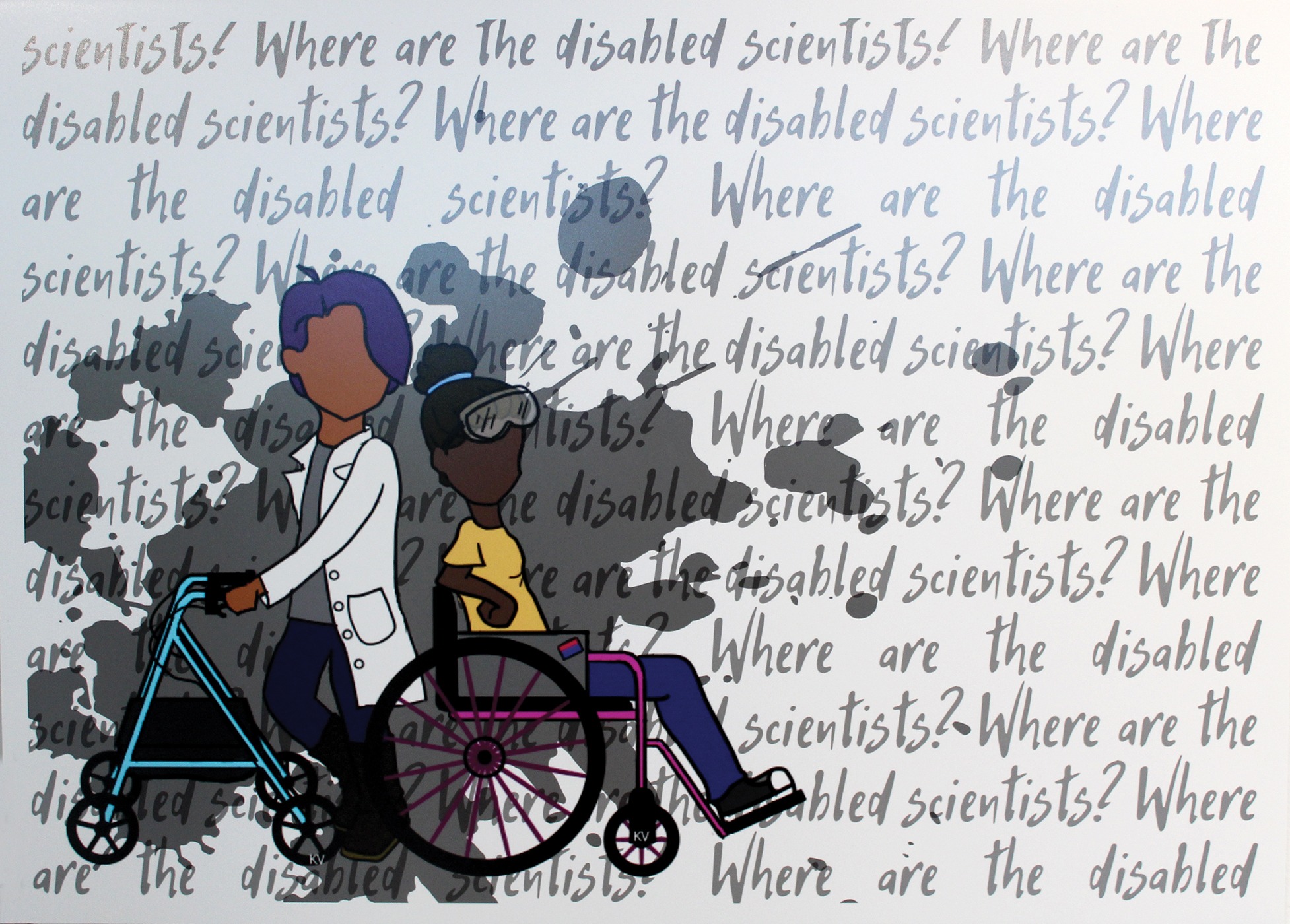 Krystal Vasquez created this piece in the hope that one day all these barriers are finally torn down and the disabled scientists that come after her can feel proud of their identities